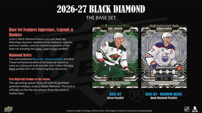 2026/27 Upper Deck Black Diamond Hockey Hobby 5 Box Case